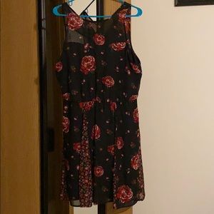 Black and red flowered dress